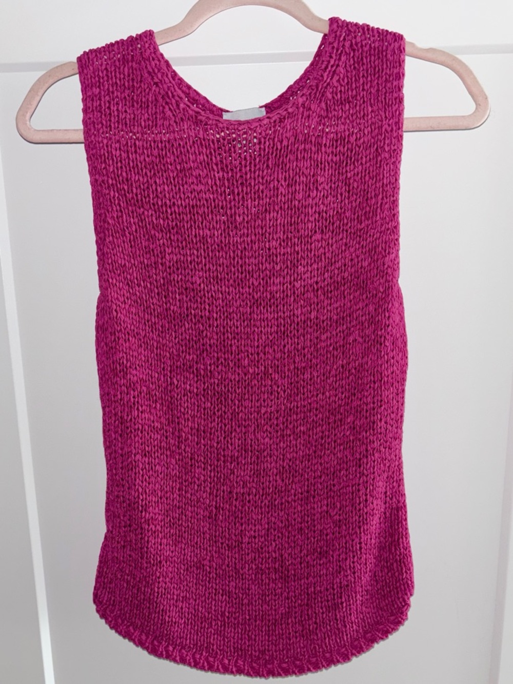 LOFT Pink Textured Boat Neck Knit Tank - Women’s Size Medium